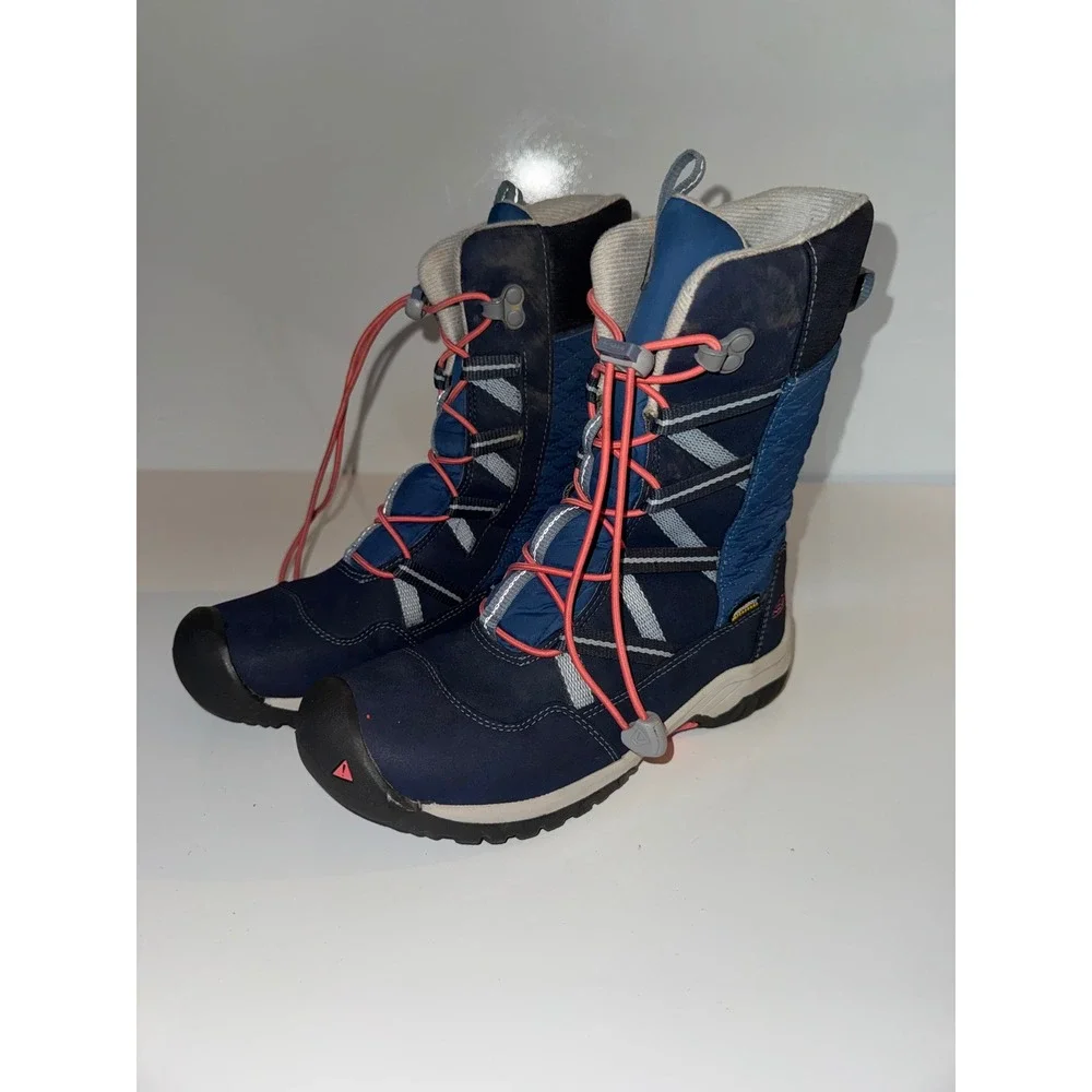 Keen Kids Levo Winter Boots Blue Waterproof Insulated Snow Boots 1019817 US 2